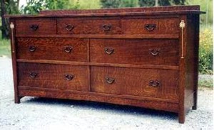 Custom Inlaid 7-Drawer Long Dresser